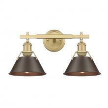  3306-BA2 BCB-RBZ - Orwell BCB 2 Light Bath Vanity in Brushed Champagne Bronze with Rubbed Bronze shades